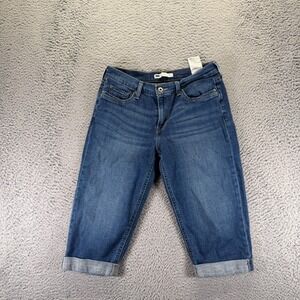 Levi's Jeans Women's 8 Blue Cotton Denim Capri Faded Workwear Travel Stretch